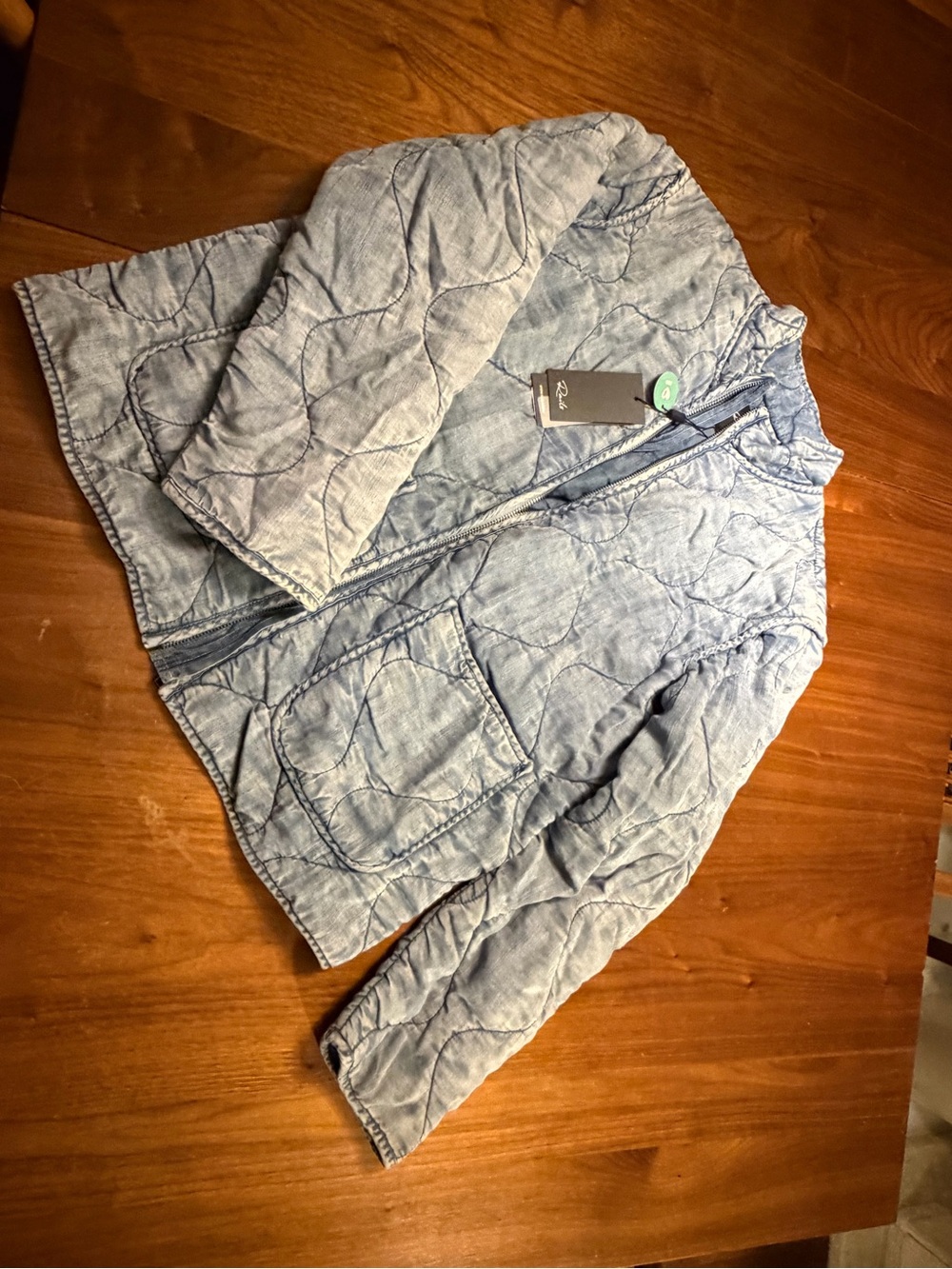 Rails Light Wash Quilted Denim Denver Jacket in Blue - Picture 8 of 8